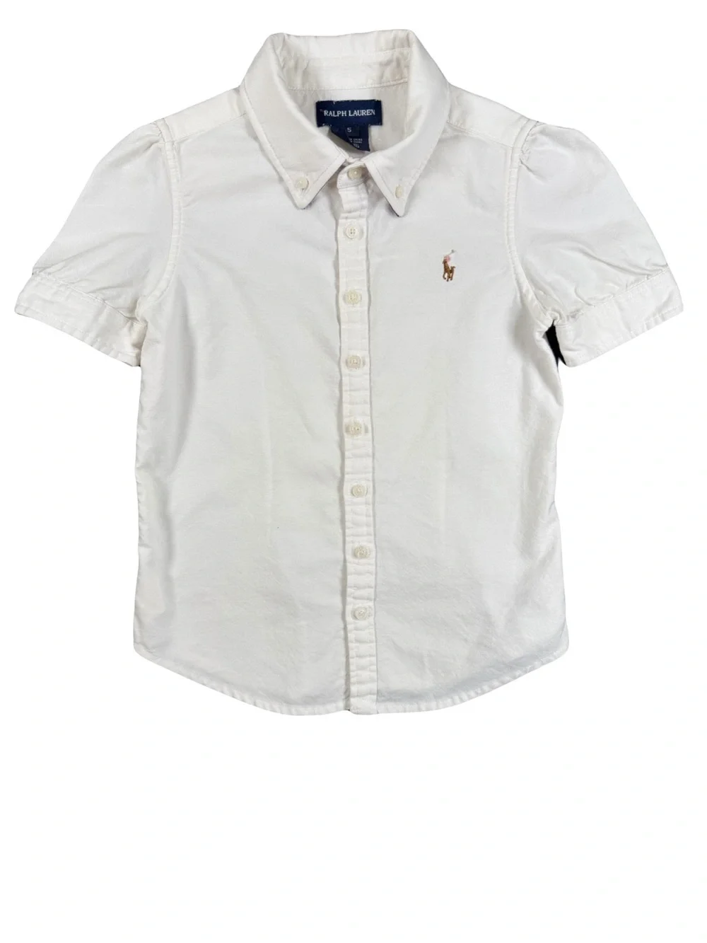RALPH LAUREN Girls’ Puff Sleeve Tailored Oxford Button Down - 5
